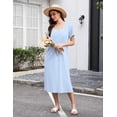 thumbnail image 5 of Ekouaer Cotton Nightgowns for Women Moo Moo Dress for Women Short Sleeve Sleepshirt Ladies House Dress with Pockets, 5 of 7