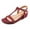Wine Red, variant on XYD Women Round Open Toe T-Strap Platform Wedge Low Heel Sandals Ankle Strap Buckled Dress Casual Shoes Size 12 Red