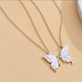 thumbnail image 4 of SmartBy 2Pcs/Set Friendship Necklace Meaningful Bright Luster All Match Adjustable Extension Chain Decoration Gift Best Friend BFF Sister Butterfly Pendant Necklace for Anniversary, 4 of 8