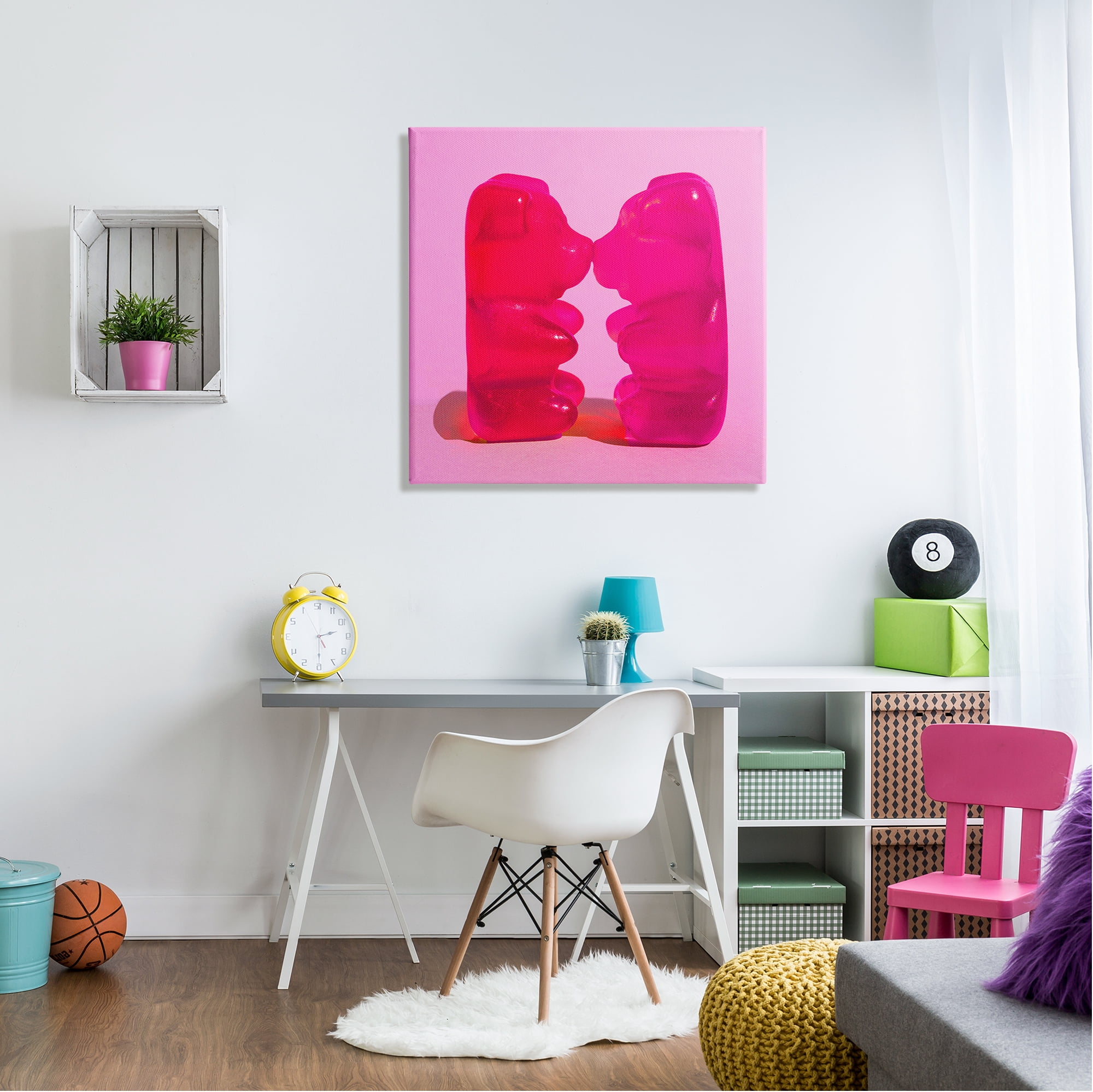 Stupell Industries Kissing Gummy Candy Bears Food & Beverage Painting Gallery Wrapped Canvas Print Wall Art, 30 x 30