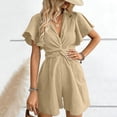 thumbnail image 6 of Jerdar Outfits for Women Summer Casual Short Sleeve Button Down Tops Blouses Shirts and Shorts Set with Pockets Jumpsuit M, 6 of 6