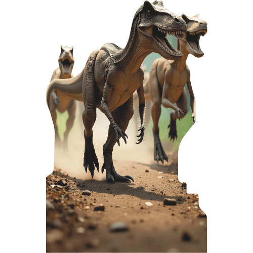 SP13498 Land Before Jurassic Era Velociraptor Group Dinosaur Backdrop Cardboard Cutout Standee Standup