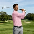 thumbnail image 6 of Sewkxo Men's Polo Shirts Long Sleeve Golf Polo Shirts for Men Breathable Polos Casual Collared Shirts,Pink S, 6 of 7