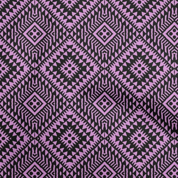 oneOone Cotton Poplin Twill Purple Fabric Tribal Diy Clothing Quilting Fabric Print Fabric By Yard 56 Inch Wide