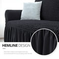 thumbnail image 5 of NICEEC Sofa Slipcover Black Sofa Cover 1 Piece Easy Fitted Sofa Couch Covers Universal High Stretch Durable Furniture Protector with Skirt Country Style (3 Seater Black), 5 of 6