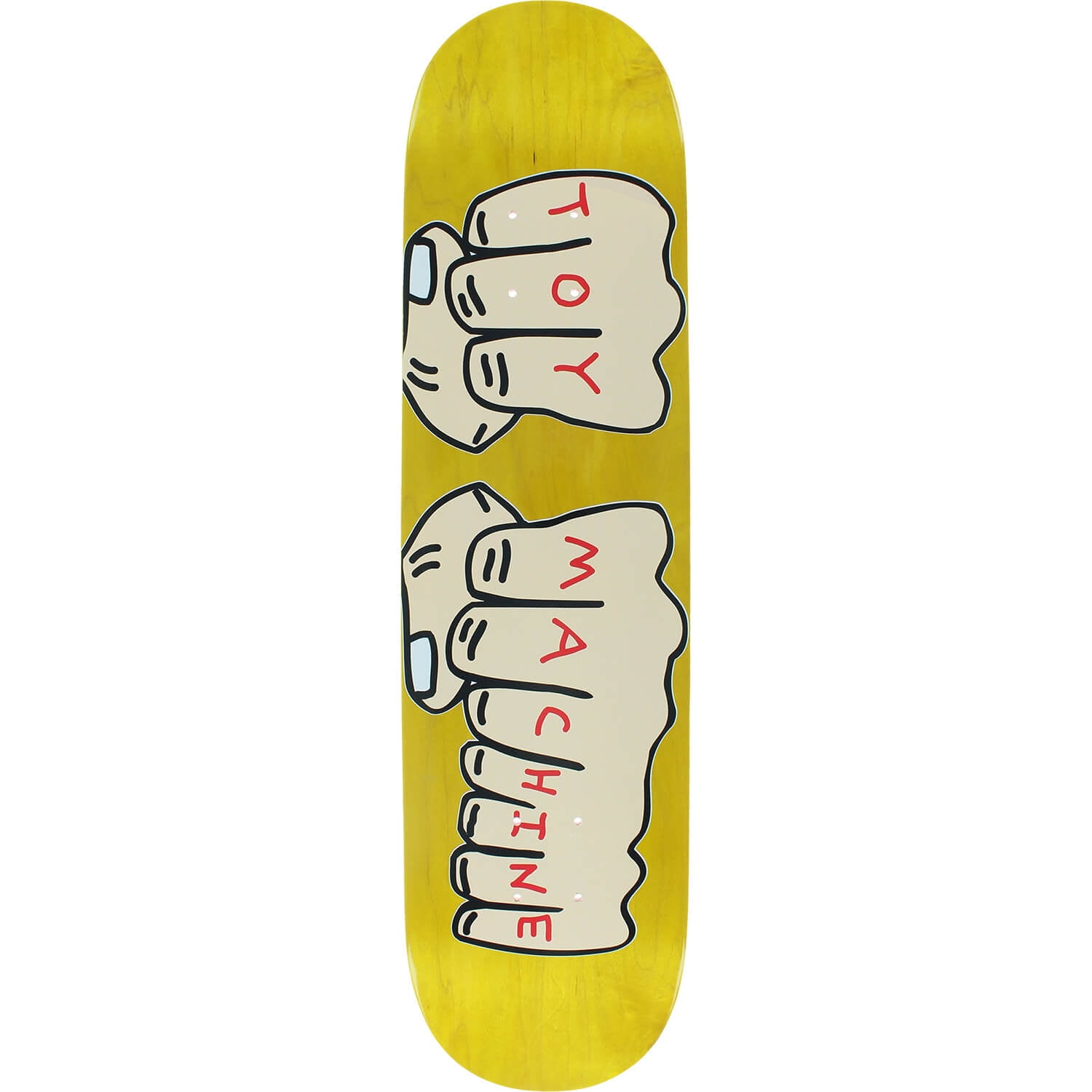 Toy Machine Skateboards Fists Yellow Stain Skateboard Deck 7.75" x 31
