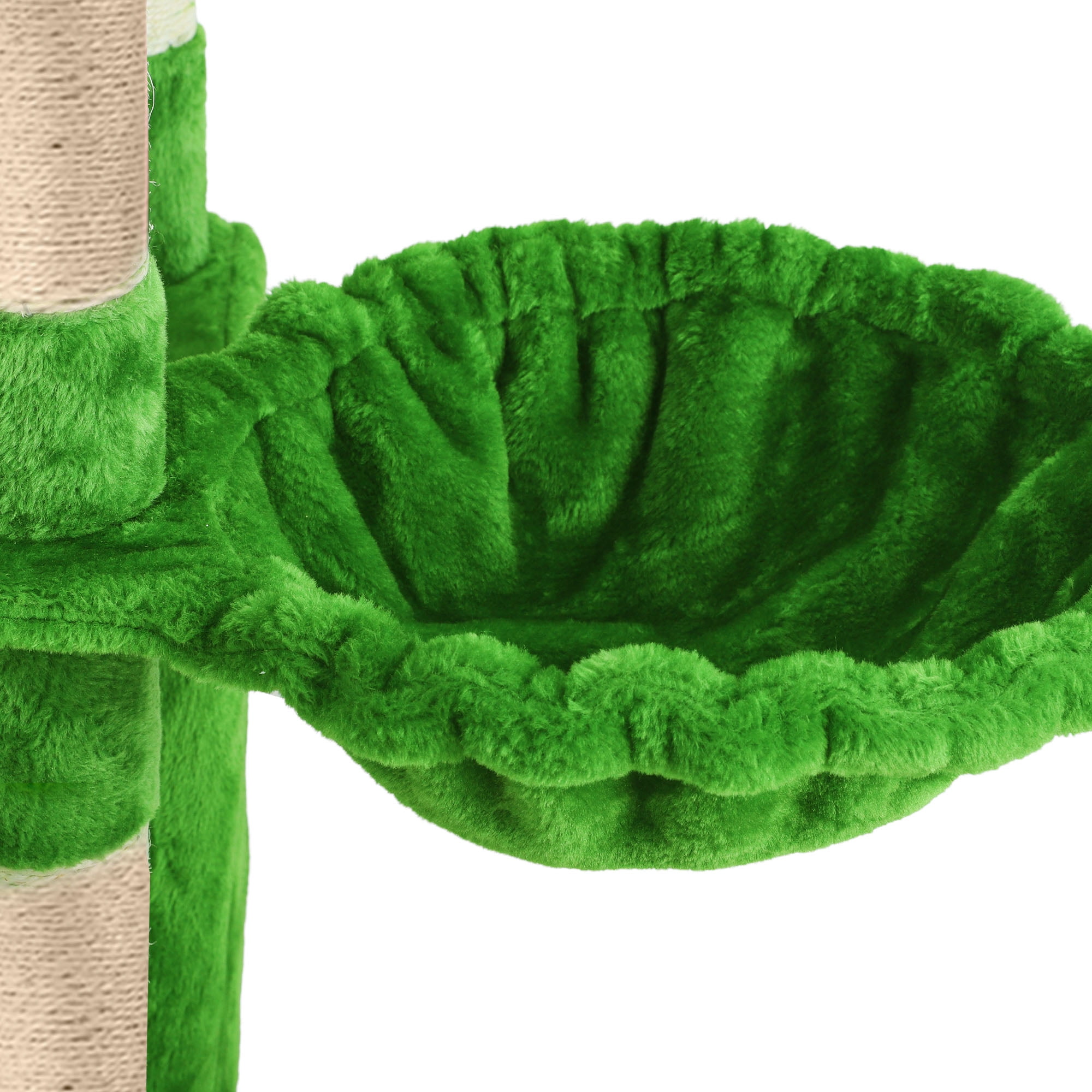 Uforic 75" Multi-Level Green Cat Tree Tower with Hammocks and Scratching Posts