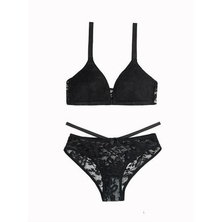 

Lovito Sexy Lace Sheer Bra Sets For Women