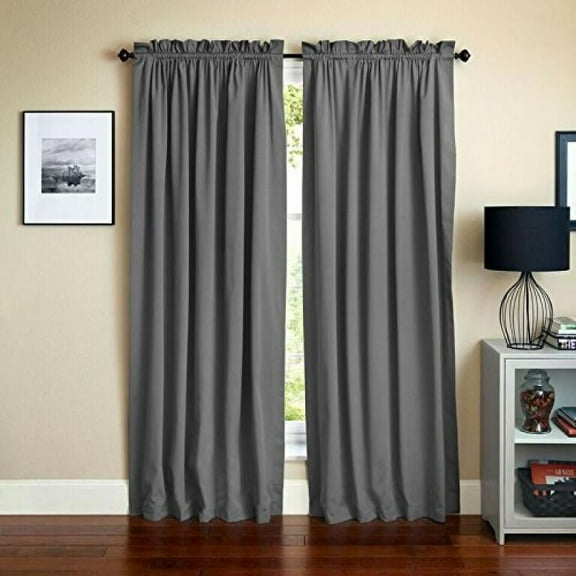 Blazing Needles 84-inch by 52-inch Twill Curtain Panels (Set of 2)