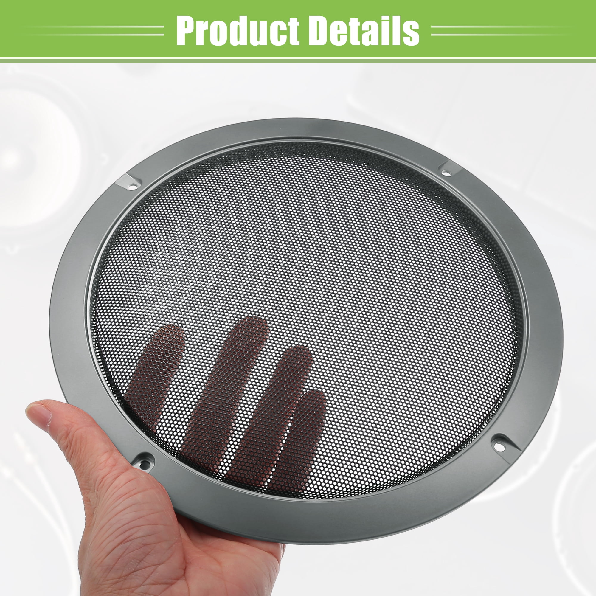 Unique Bargains Speaker Grills Cover Round Audio Speaker Subwoofer Protector Case Gray 8"