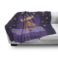 thumbnail image 3 of Nap Saying Soft Flannel Fleece Throw Blanket, Time to Dream Typography Sleeping Moose in a Nightcap with Pillow and Blanket, Cozy Plush for Indoor and Outdoor Use, 50" x 70", Multicolor, by Ambesonne, 3 of 6
