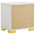 thumbnail image 4 of Dex 22 Inch Nightstand- 2 Drawers with Long Vertical Gold Handles- White, 4 of 6