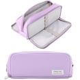 thumbnail image 2 of Yhmxh Large Capacity Pencil Case with 3 Compartment, Pencil Pouch Big Capacity Pencil Bag with Zipper, Oxford Organizer Pen Bag Office Stationery Supplies, Cosmetic Makeup Pouch (Purple), 2 of 6