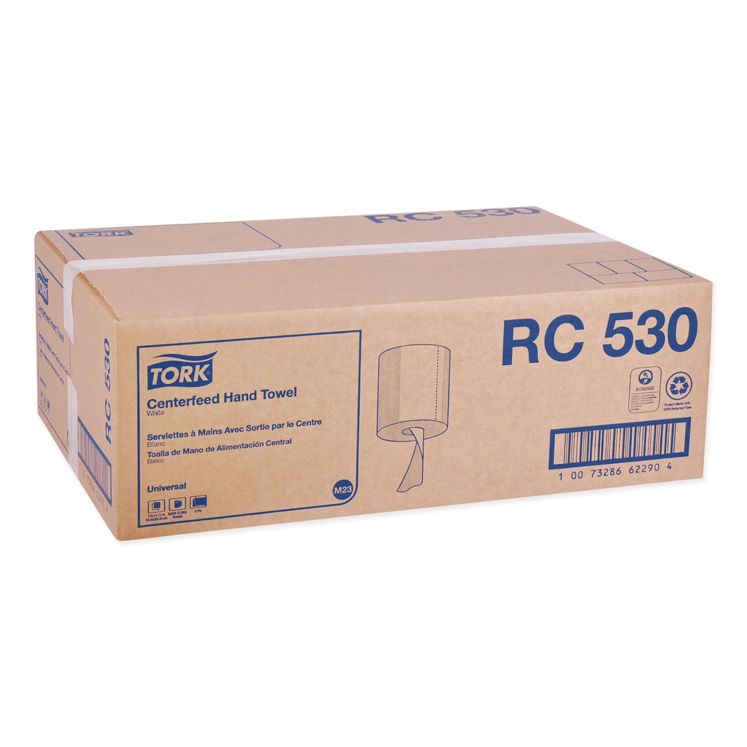 Tork Centerfeed Hand Towel 2-Ply White 530/Roll 6 Roll/Carton RC530