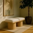 thumbnail image 2 of Meridian Furniture Pavilion Cream Boucle Fabric Bench, 2 of 8