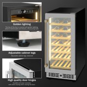 Wine Fridge, 33 Bottles Freestanding Wine Cooler, 41-64℉ Adjustable Digital Temperature Control, for Red, White, Champagne or Sparkling Wine