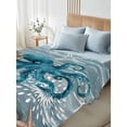 thumbnail image 5 of Blue Octopus Coastal Flat Sheet Only Twin Size, Soft Breathable Bed Top Sheets for Mattress, Summer Beach Ocean Starfish Coral Luxury Bedding Flat Sheets for Home Hotel Bedroom Bed Protection, 5 of 9