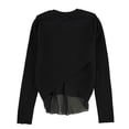 thumbnail image 2 of bar III Womens Chiffon Trimmed Knit Sweater, Black, X-Large, 2 of 2