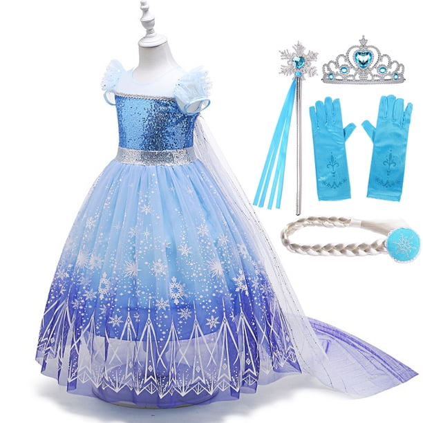 Disfraz de Elsa y Anna de Disney, ropa de fiesta de cumpleaños de 2024, disfraz de Frozen, vestido de princesa de la Reina de las Nieves, vestido de Halloween para niños, Vesidos