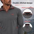 thumbnail image 2 of Rocky Men’s Quarter Zip Pullover, Lightweight Stretch Athletic 1/4 Zip Golf Sweater and Workout Sweatshirt, Long Sleeve Thermal Shirt with Zip Pocket for Men, Melange Charcoal Grey, XX-Large, 2 of 8