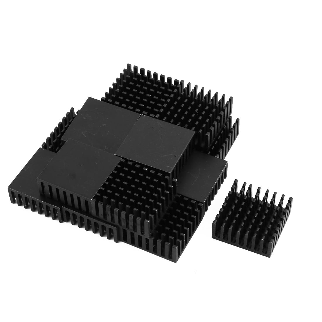 uxcell 15Pcs 25mm x 25mm x 10mm Aluminum Heatsink for LED Power IC Transistor Black
