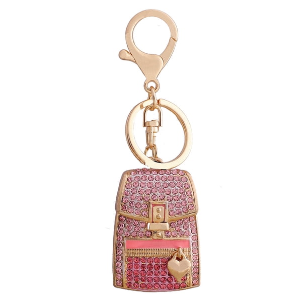 Mochila con llavero Creative, monedero rosa con diamantes de imitación