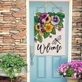 thumbnail image 4 of Welcome Spring Pansy Decorative House Flag, Floral Flowers Dragonfly Garden Yard Outside Decorations, Summer Seasonal Outdoor Large Burlap Home Decor Double Sided 28 x 40, 4 of 6