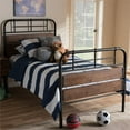 thumbnail image 2 of Baxton Studio Monoco Twin Platform Bed in Brown and Black, 2 of 7