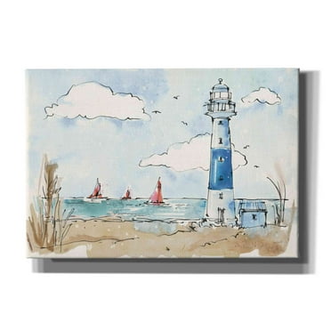 Epic Graffiti 'Coastal Life II' by Anne Tavoletti, Canvas Wall Art, 26"x18"