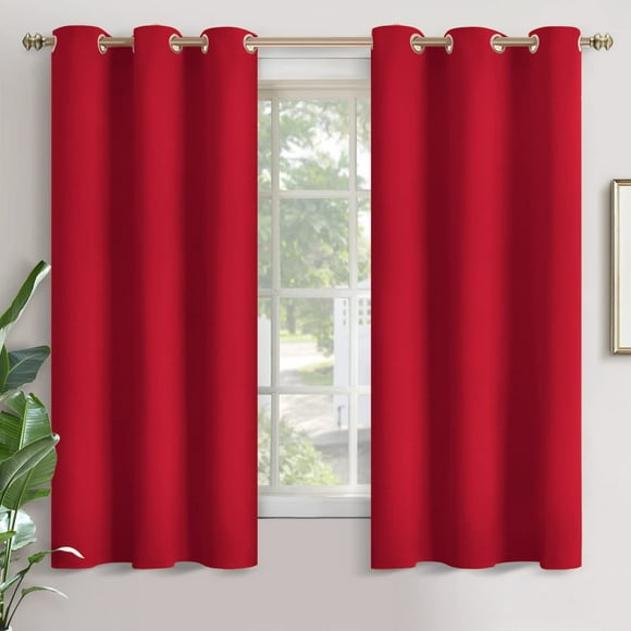 Cortinas térmicas YoungStex de 107 x 160 cm, opacas, color rojo, 2 paneles