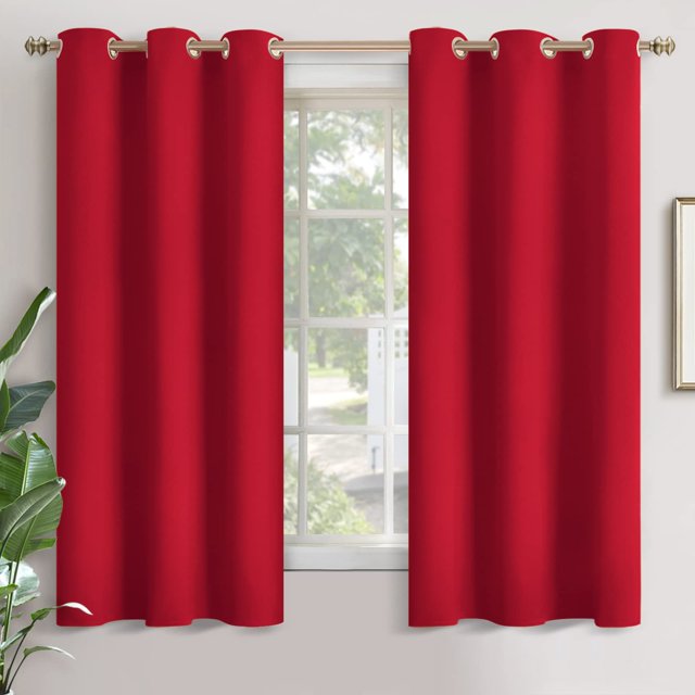 Cortinas térmicas YoungStex de 107 x 160 cm, opacas, color rojo, 2 paneles