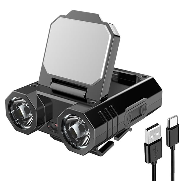 XPE LED Sombrero Clip Luz Tipo-C Carga USB Sensor de onda Faro IPX4 1500mAh