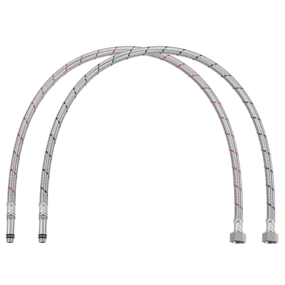 Uxcell 28" Faucet Supply Line Connector, G3/8 Female x M10 Male Braided 304 Stainless Steel Water Supply Hose, 2 Pack