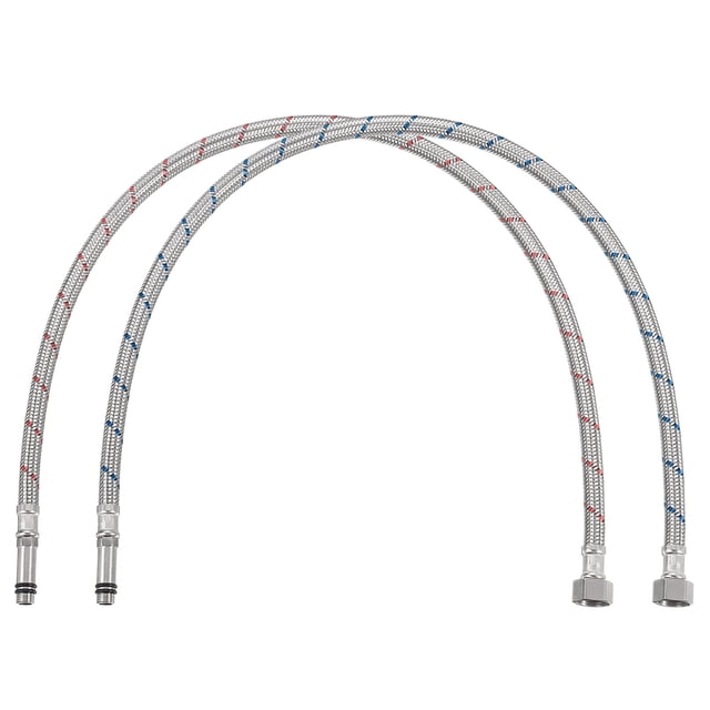 Conector de línea de suministro de grifo Uxcell de 28", G3/8 hembra x M10 macho, manguera de suministro de agua trenzada de acero inoxidable 304, 2 paquetes