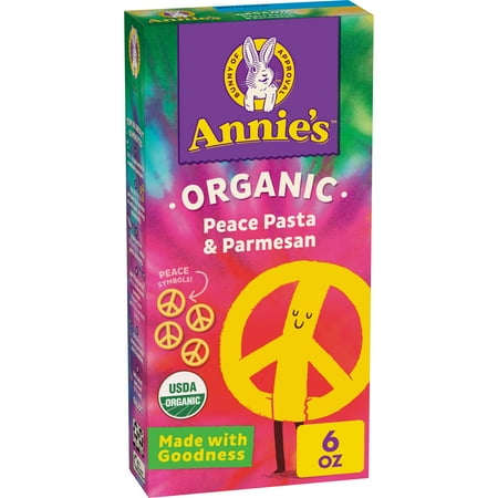 Annie's Organic Macaroni and Cheese, Peace Pasta and Parmesan, 6 oz