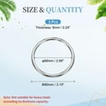 thumbnail image 2 of Uxcell Metal O Rings Stainless Steel Seamless Welding O-Ring Solid Heavy Round Ring Buckle 3 0.24" Thick x 3.15" OD, 2 of 4