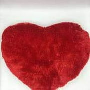 20'' Kellytoy Shaggy Red Heart Pillow with Shiny Silver Fibers