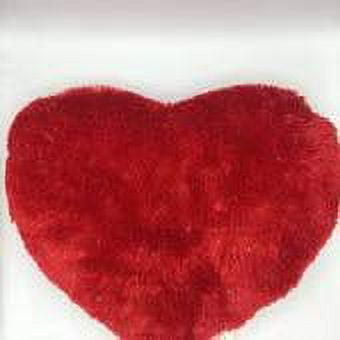 20'' Kellytoy Shaggy Red Heart Pillow with Shiny Silver Fibers