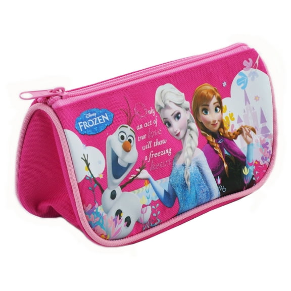 Frozen Anna Elsa and Olaf Multi Purpose Triangle Style Pink Pencil Case