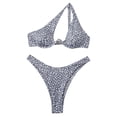 thumbnail image 1 of Cameland Ladies' Sexy Printed Split Shoulder Steel Support Bikini Two-piece Swimsuit Set, 1 of 6