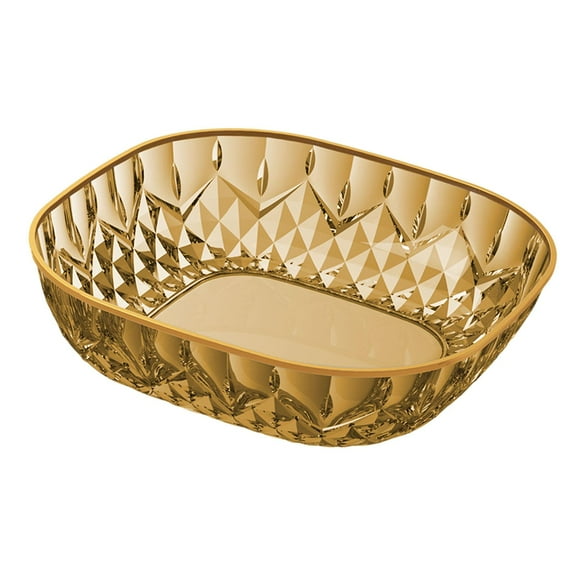 YWMJZEU Fruit Plate Food Dish Multipurpose Modern Square Desktop Fruit Bowl for Birthday Gold