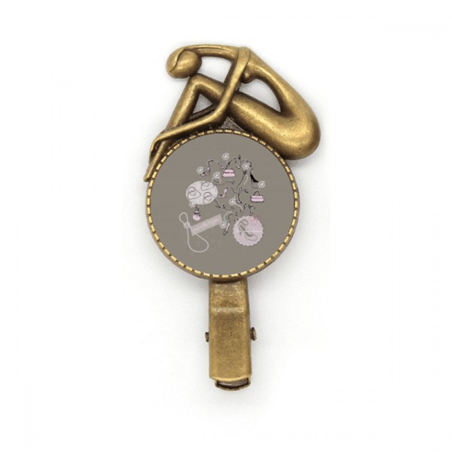 Zapatos de tacon alto patron de flor bolsa Broche broche broche broche Metal retro