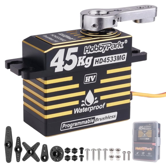 HobbyPark Waterproof 45kg High Torque Servo Brushless Motor 8.4V HV Servo Metal Gear Digital Servo Stainless Steel Gear for RC Crawler RC Car RC Truc