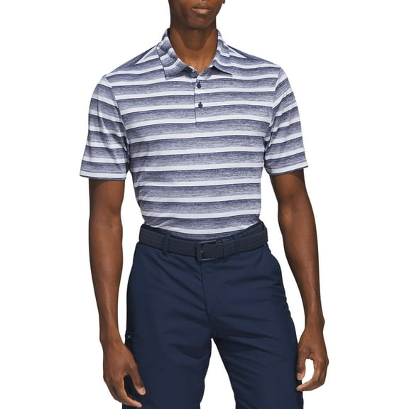 Men's adidas Two Color Stripe Golf Polo Color: Collegiate Navy White Size: XXL