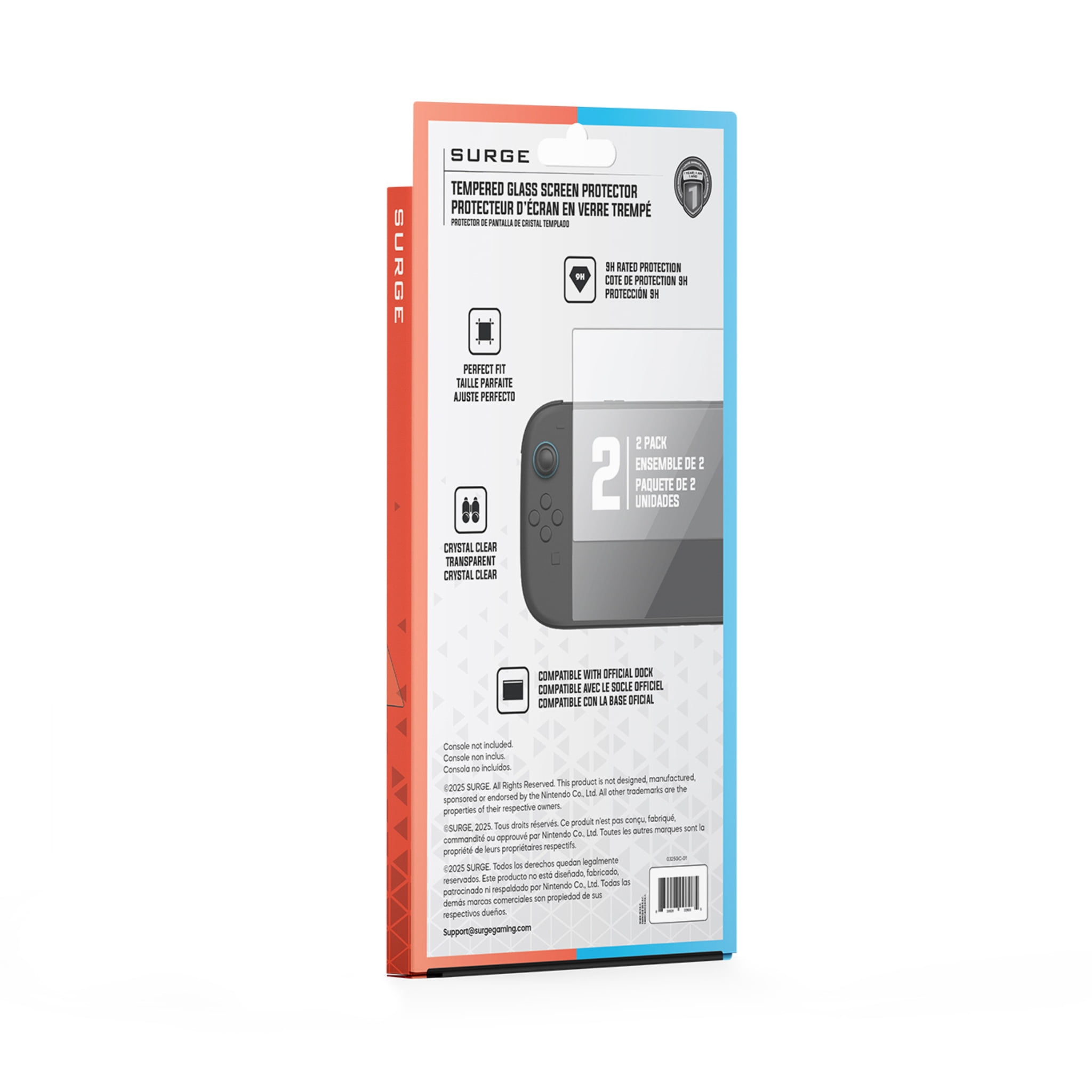 Surge Tempered Glass Screen Protector for Nintendo Switch 2 (2 Pack) Accessories