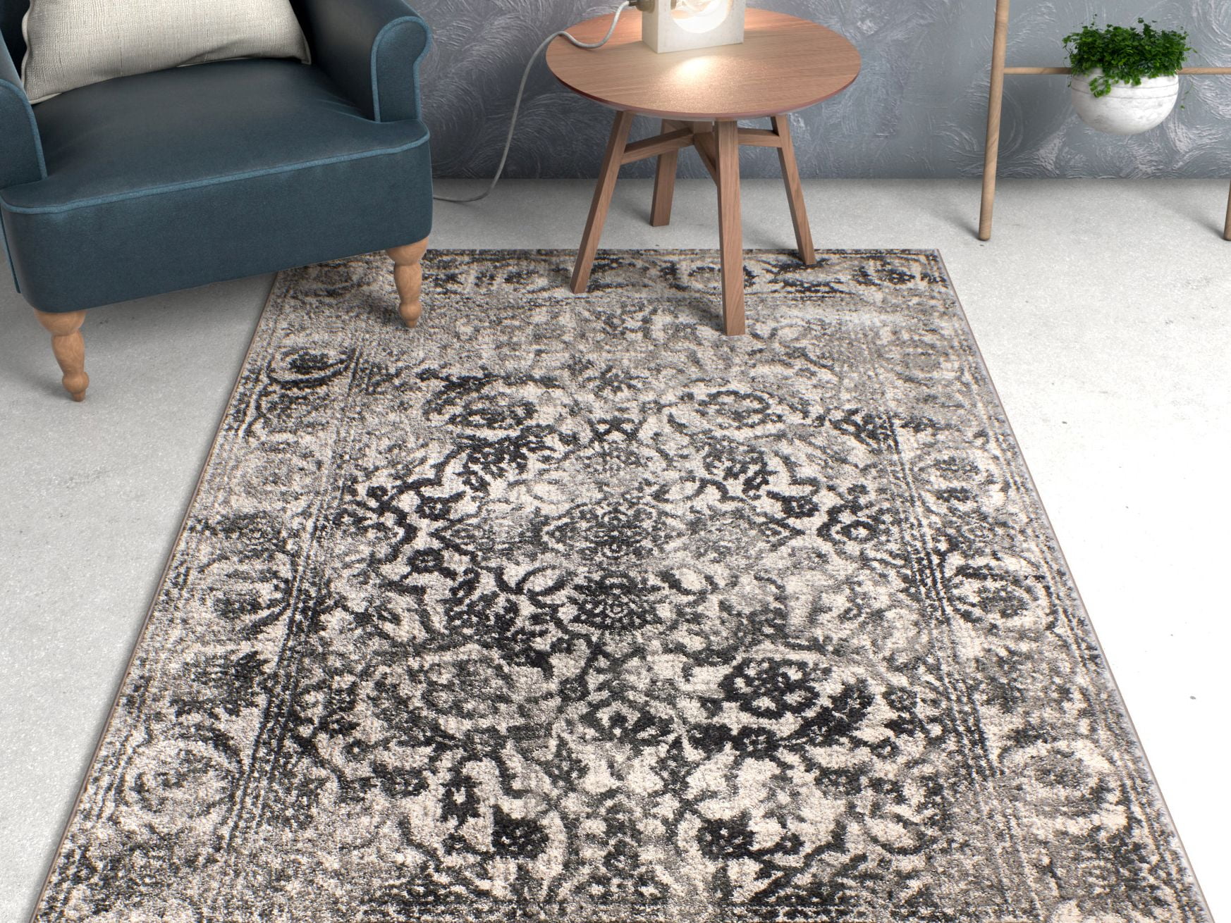 Well Woven Yorkshire Grey Sarouk Vintage Modern Traditional Casual 3x5