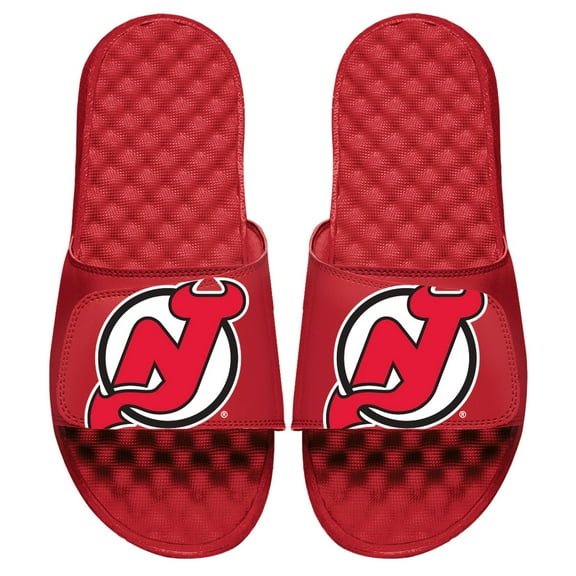 Youth ISlide Red New Jersey Devils Blown Up Logo Slide Sandals