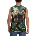 thumbnail image 4 of Fotbe Green Forest Dinosaur Men's Camiseta sin Mangas Estampada para Hombres, Playera Casual para Gimnasio, Entrenamiento, Playa-Large, 4 of 7
