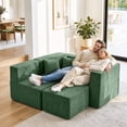 thumbnail image 5 of BEHOST 102.5" L Shaped Modular Sectional Sofa with Extra Deep Seats, Cloud Couch for Small Living Room,Teddy Green, 5 of 9