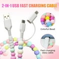 thumbnail image 4 of 2025 New Beaded Charging Cords, 3.3FT Cute Colorful Charger Cable, 2 in 1 Multi Charging Cable USB C Cable, 66W Fast Charging & Data Sync Cable for iOS and Android Devices, 4 of 6